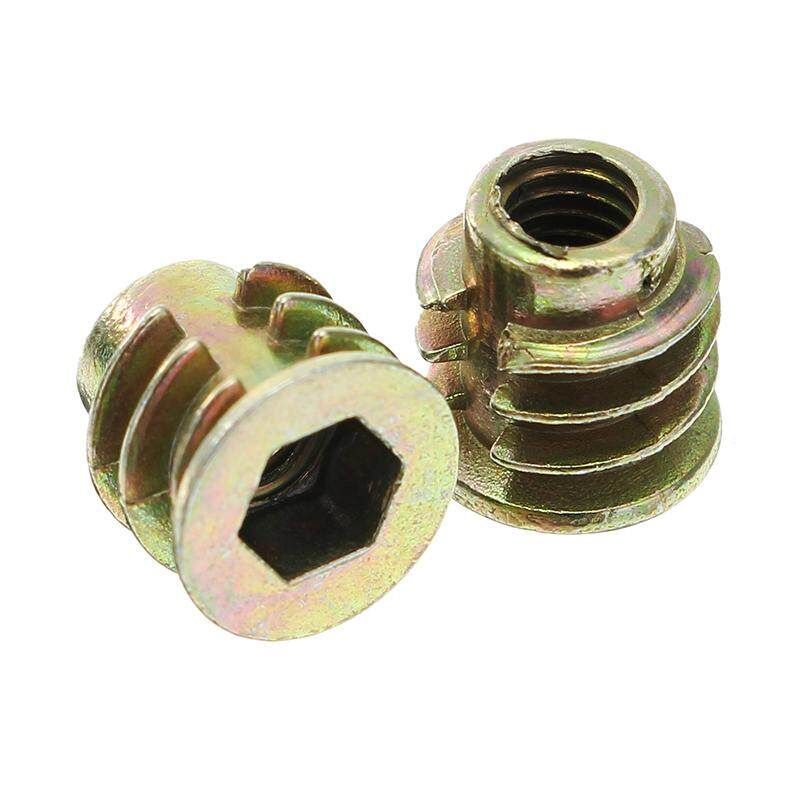 50Pcs M4 Zinc Alloy Wood Furniture Socket Drive Head Screw-in Threaded Insert Nut M4x8mm