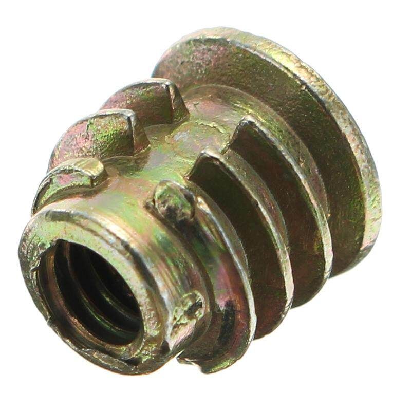 50Pcs M4 Zinc Alloy Wood Furniture Socket Drive Head Screw-in Threaded Insert Nut M4x8mm