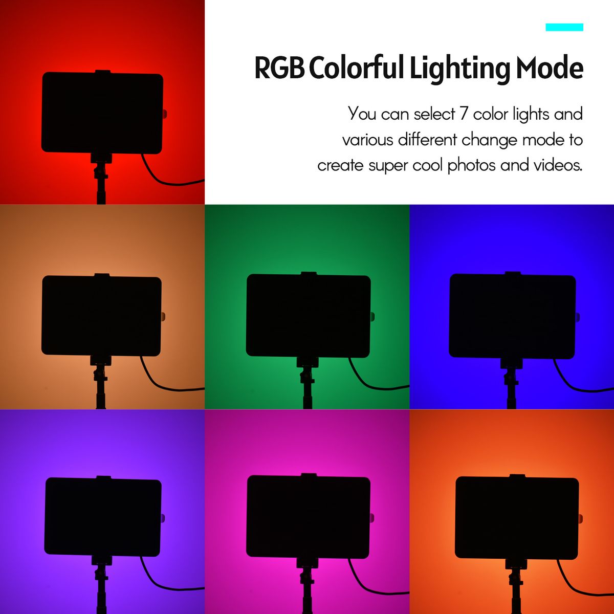 Portable RGB Video Light Kit With 2 * LED Video