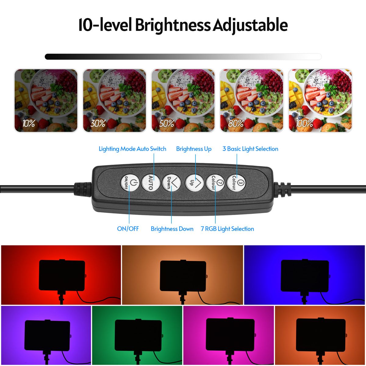 Portable RGB Video Light Kit With 2 * LED Video