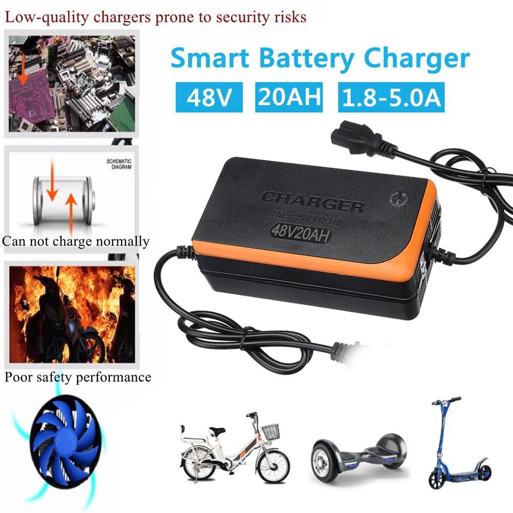 48V 20AH 1.8-5.0A Electric Bike Scooter Lead Acid Battery Charger Power Charge
