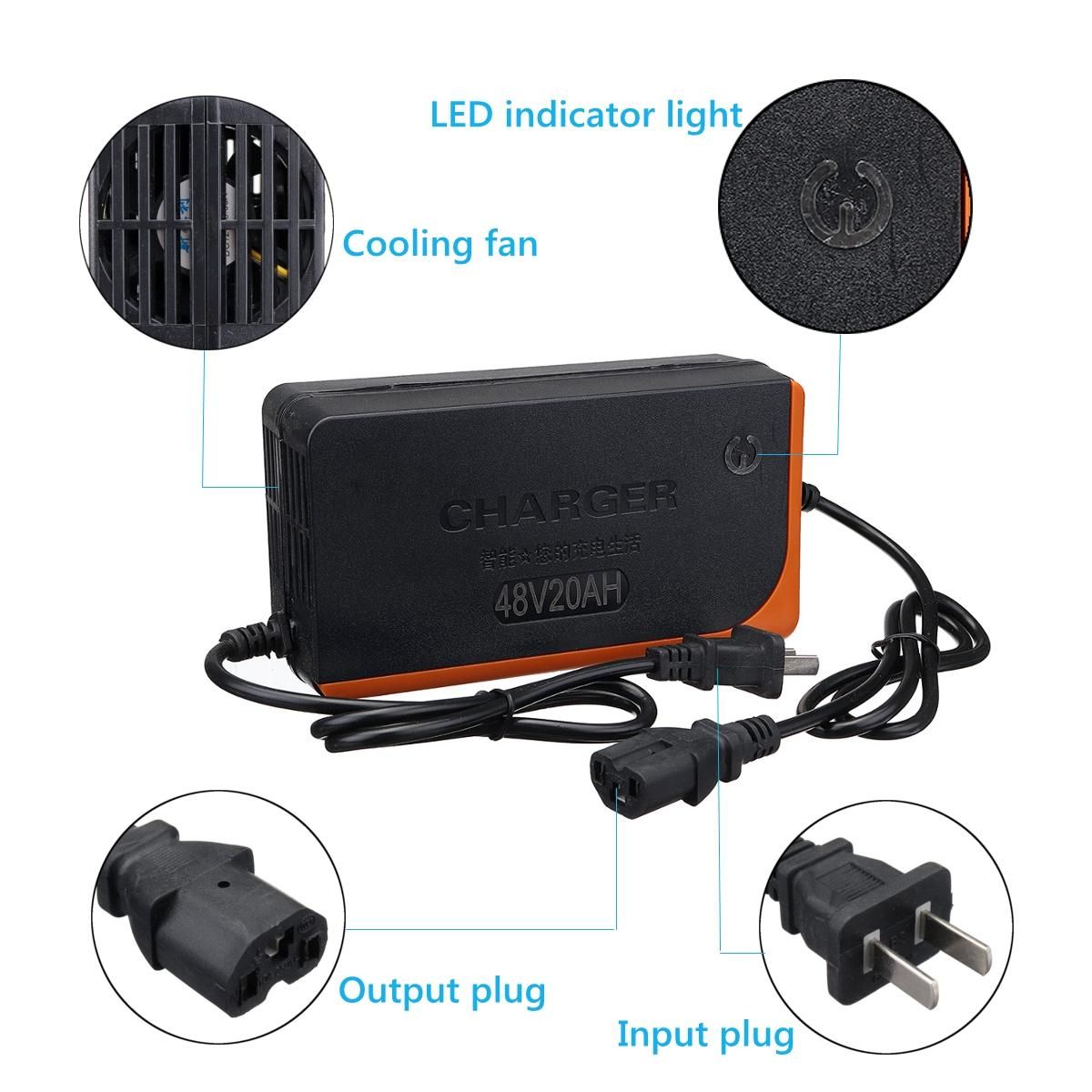 48V 20AH 1.8-5.0A Electric Bike Scooter Lead Acid Battery Charger Power Charge