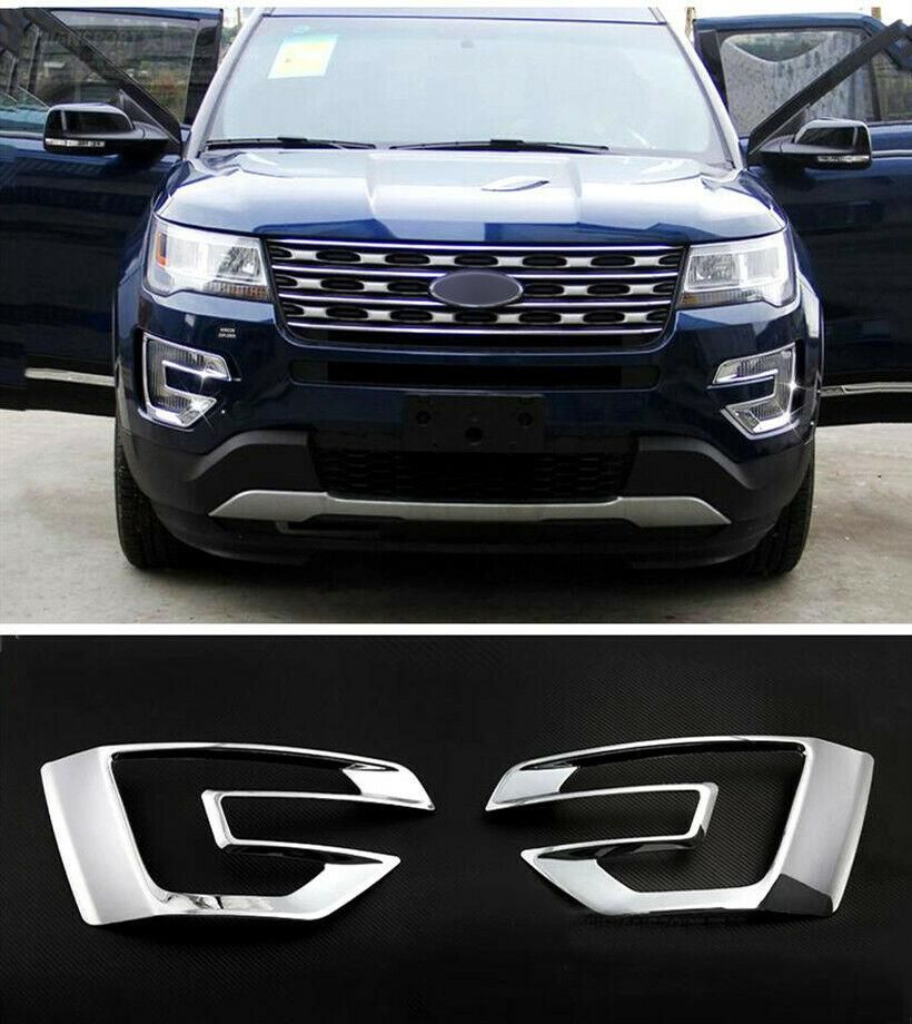 2Pcs Front Fog Lamp Cover Trim for Ford Explorer 2016 -