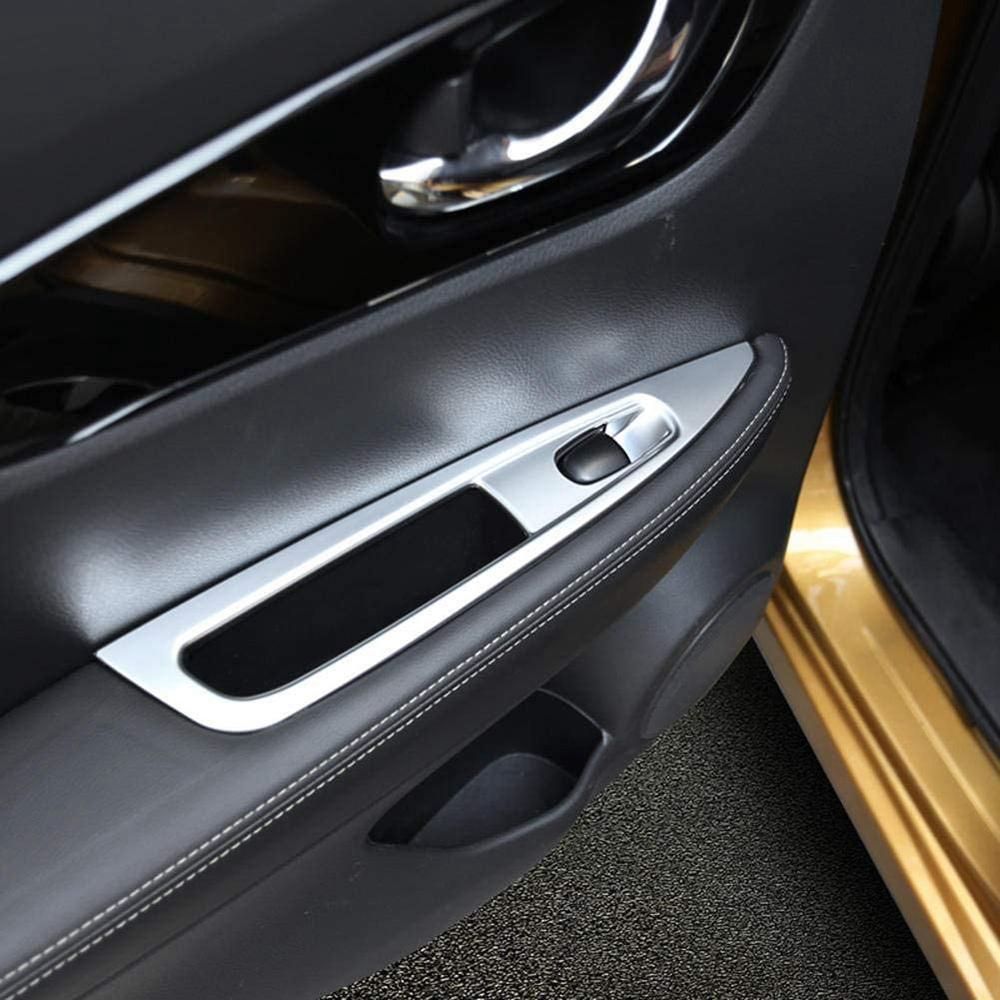 4Pcs Glass Switch Trim Frame Window Lift Armrest Switch Trim Patch for Nissan Rogue Sport Qashqai J11 2014-2019