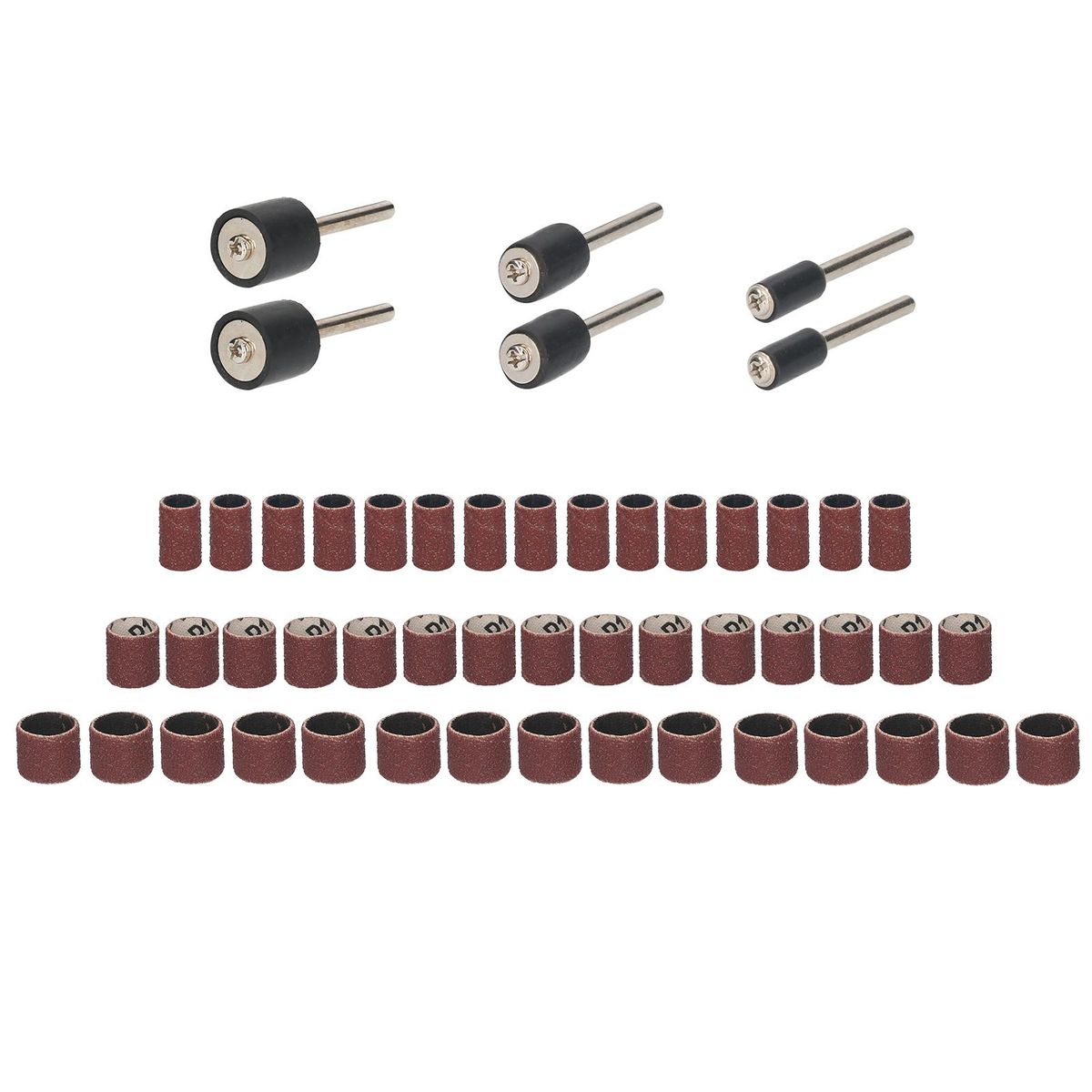 51 PCS Sanding Drum Kit for Power Rotaty Tool Includes 45 Sanding Bands and 6 Mandrels 240/150/80 Grit Sanding Sleeves for Wood Plastic Metal Jade Polishing Grinding