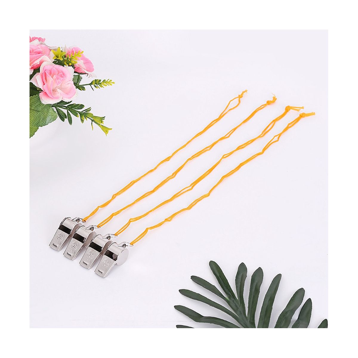 24Pcs Metal with Lanyard Whistles,Competition Referee