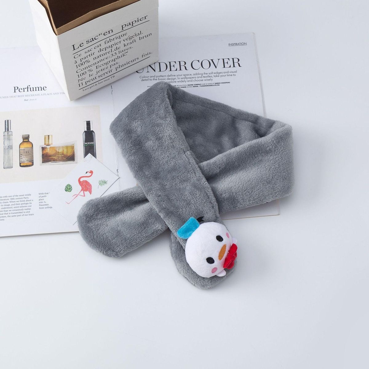 Boys And Girls Coral Fleece Scarf Autumn And Winter Thickened Warm Scarf Windproof Cross S