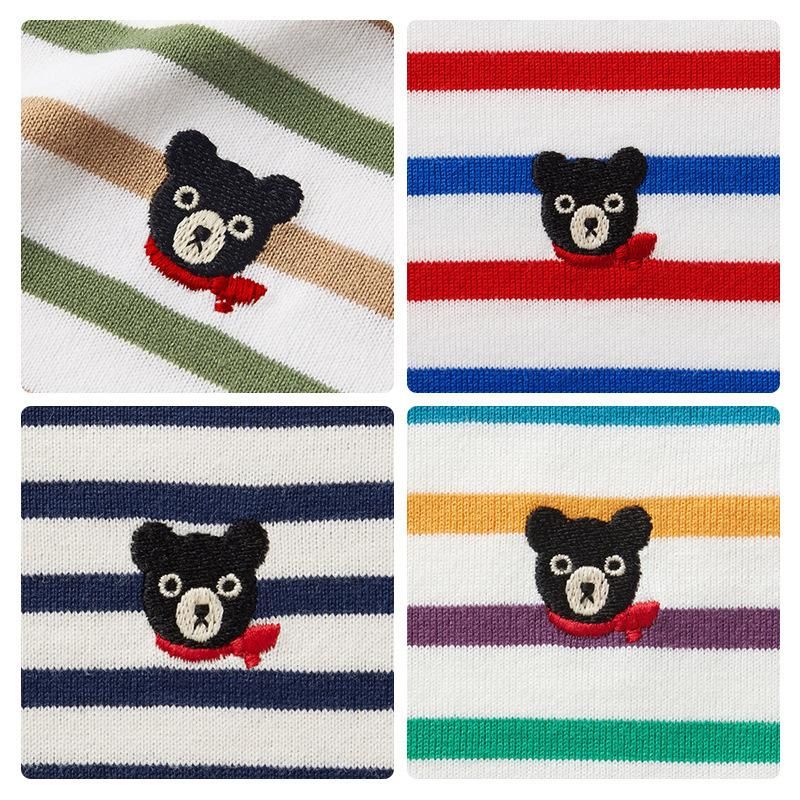 New Boys And Girls Baby Mk Classic Cotton Multi-Color Yarn-Dyed Color-Stripes Single Jerse