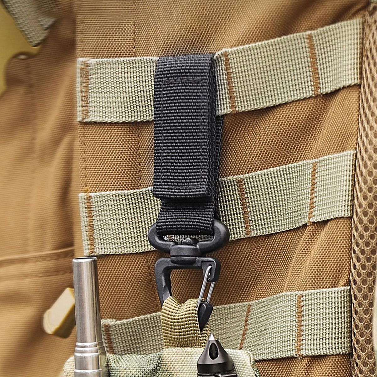 2Pcs Backpack Buckle Multifunctional Hiking Buckle Black