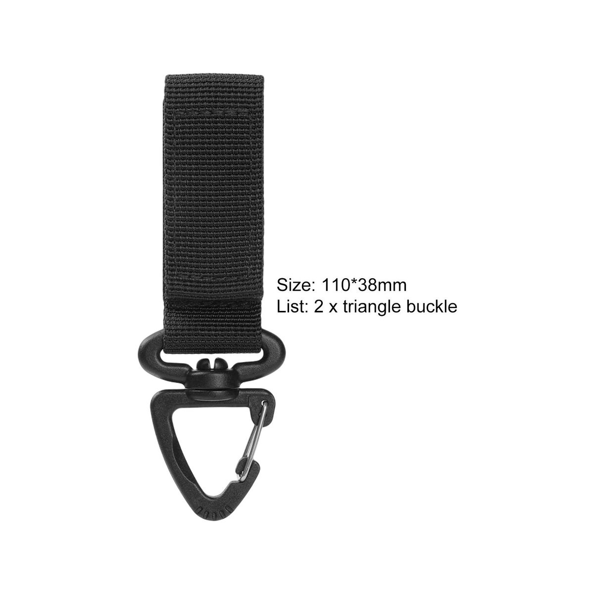 2Pcs Backpack Buckle Multifunctional Hiking Buckle Black