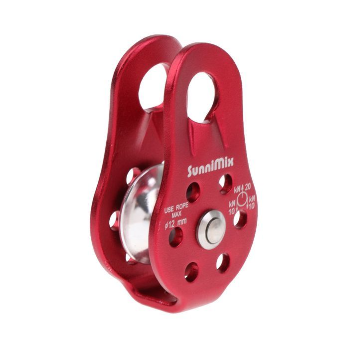 2 Pieces Small Compact 20KN General Purpose Fixed Side Climbing Pulley