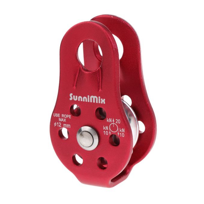 2 Pieces Small Compact 20KN General Purpose Fixed Side Climbing Pulley