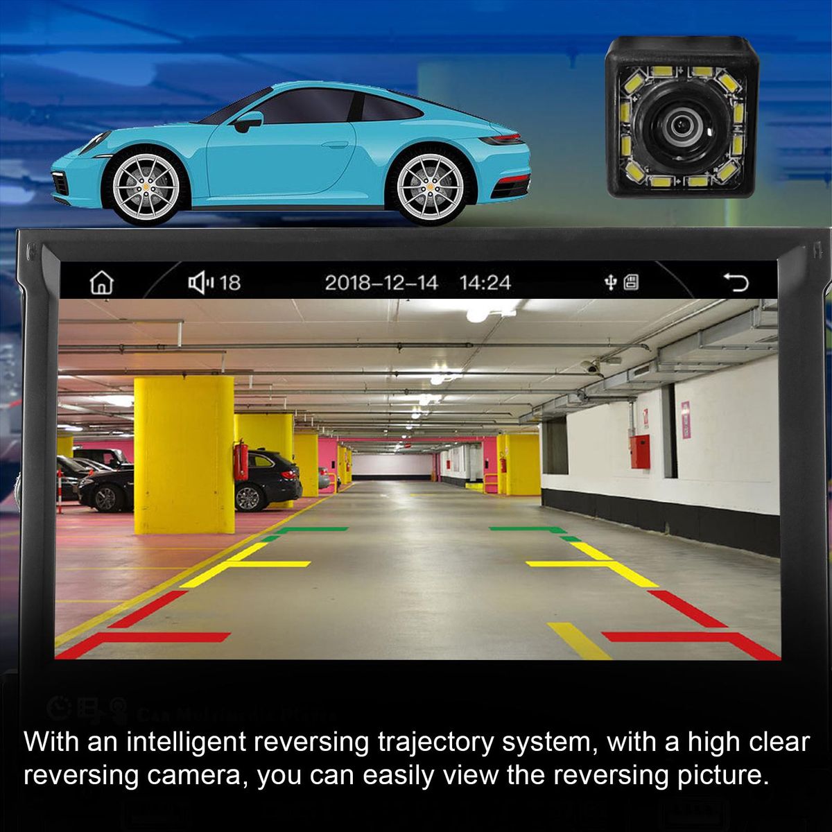 7 Inch Single Din Car Stereo with Telescopic Touchscreen FM Radio BT MP5 Player Support Carplay Android Auto Phone Link Hands-Free Calling TF/UBS/AUX-IN Reverse Picture Steering Wheel Control
