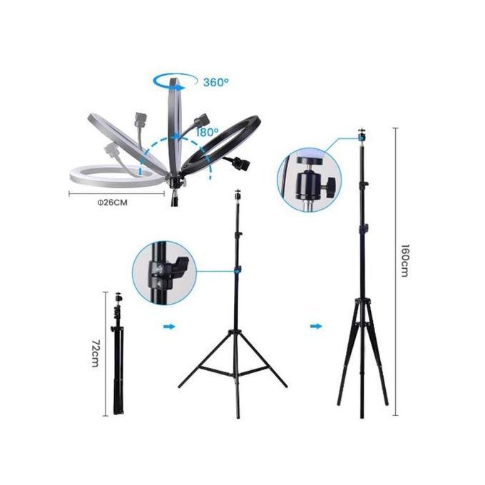 Ring Light LED 10 Inches With Tripod Stand