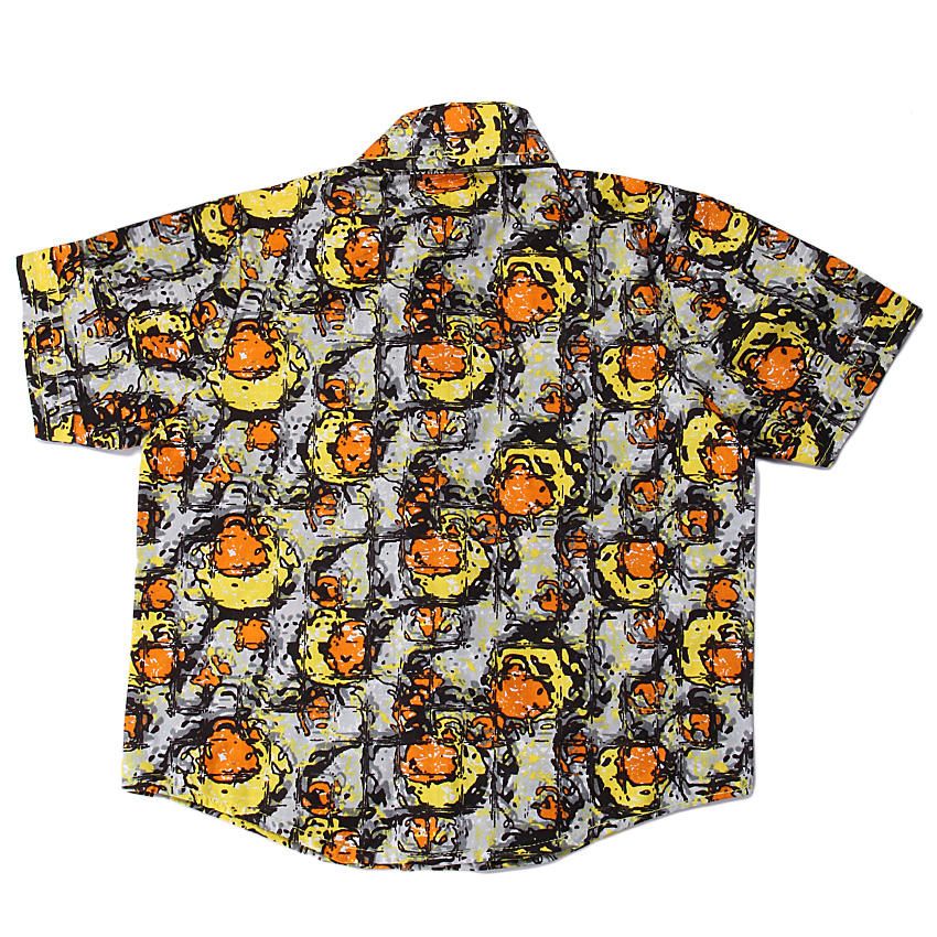 S/Sleeves Shirt - Grey/Yellow/Orange