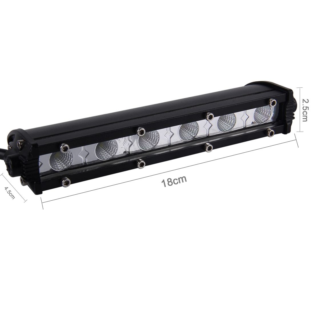 DC 10-30V 18W 2300LM 6500K Waterproof Vehicle Car Boat Marine External Work Lights Emergency Lights 60 Degrees Adjustable Flood Light LED Car Bulbs With 6 Intense CREE LED Lights(White Light)