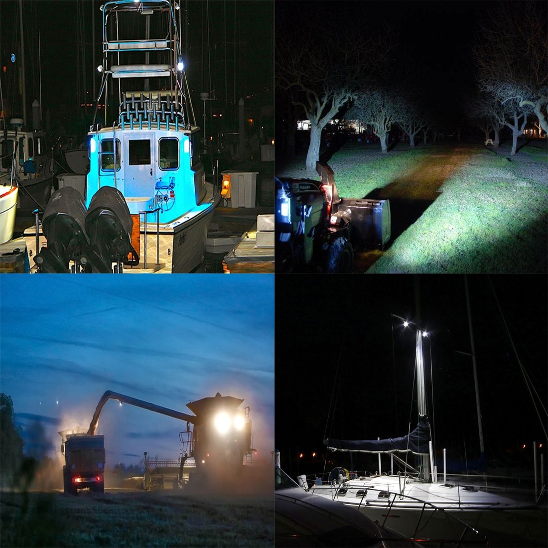 DC 10-30V 18W 2300LM 6500K Waterproof Vehicle Car Boat Marine External Work Lights Emergency Lights 60 Degrees Adjustable Flood Light LED Car Bulbs With 6 Intense CREE LED Lights(White Light)
