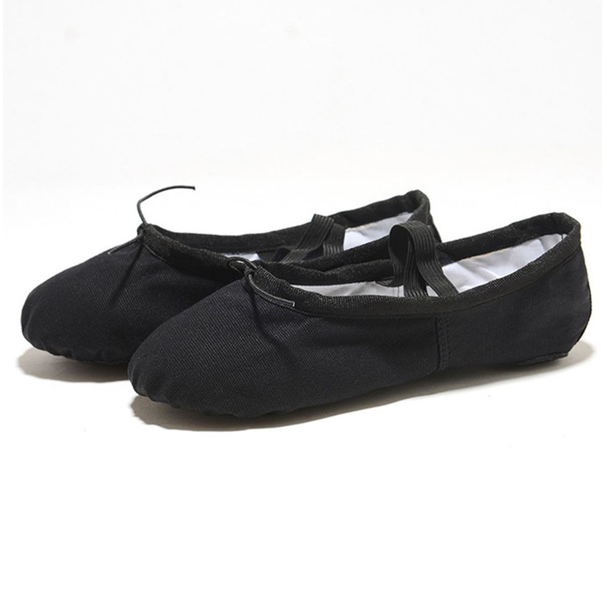 Lightweight Girls Canvas Ballet Shoes Ballet Slipper For Kids Black 35
