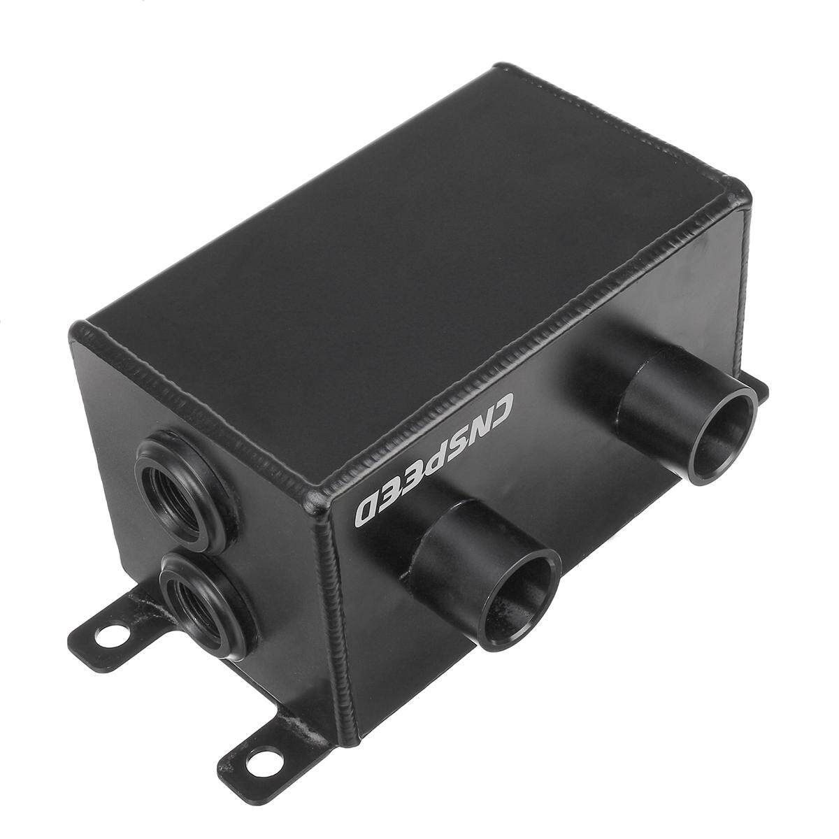 1.2L Aluminum Oil Catch Can Reservoir Tank W/ Twin Dual Breather Filter Baffled