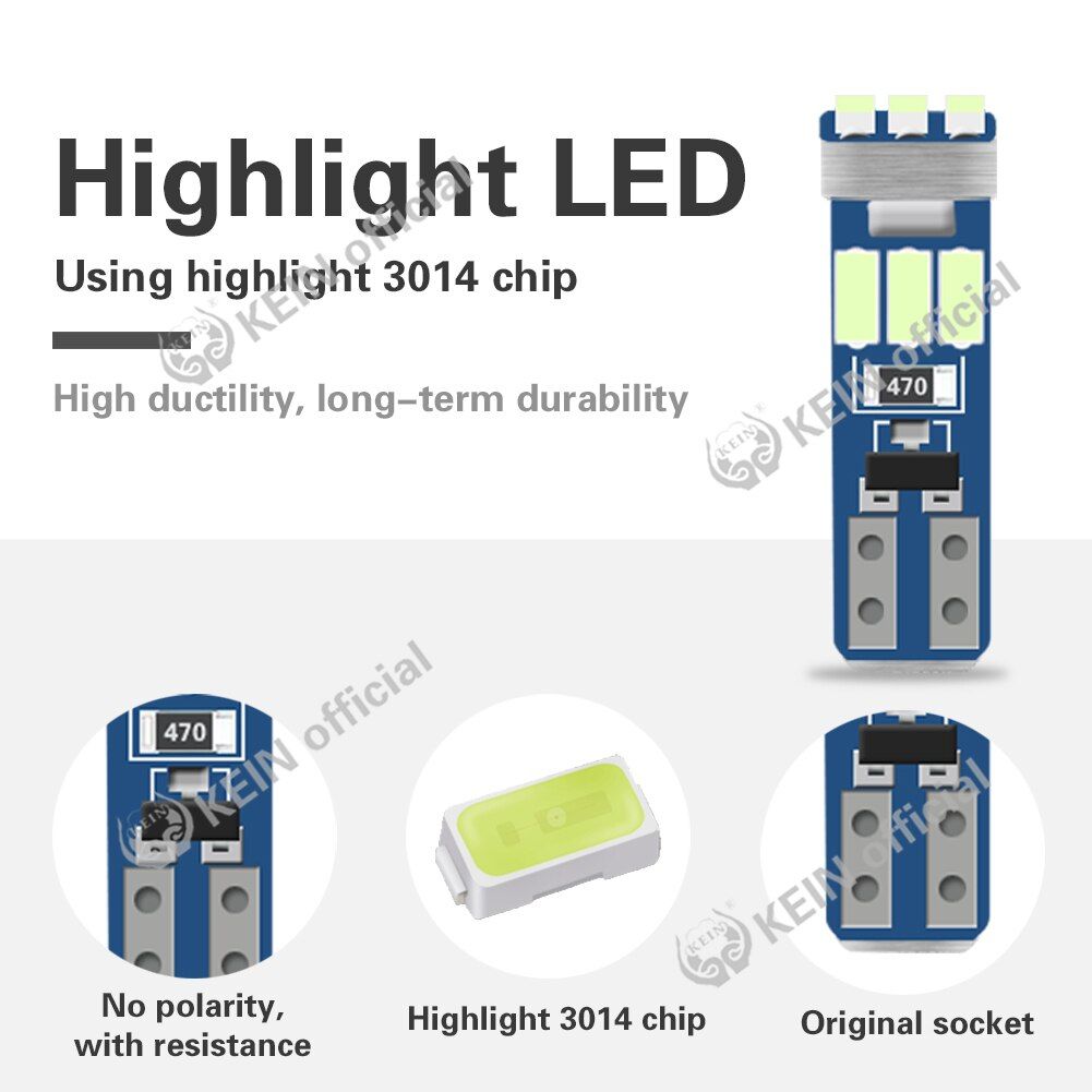 10PCS T5 Led W3W Meter Bulb Instrument Dash Lights 73 74 17 27 Auto Interior Neo Wedge Dashboard