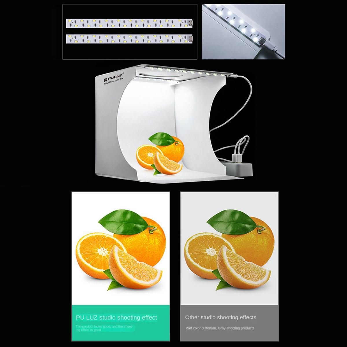 PULUZ 20cm Folding Studio 2X LED Lights Soft Light Shooting Table