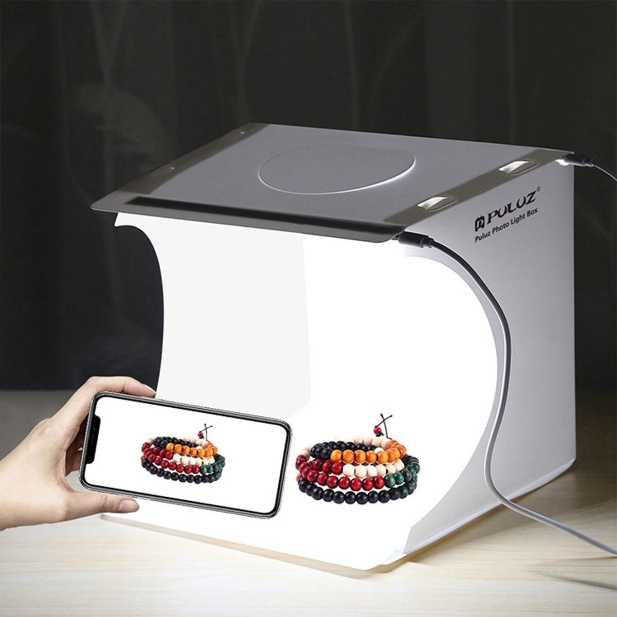 PULUZ 20cm Folding Studio 2X LED Lights Soft Light Shooting Table
