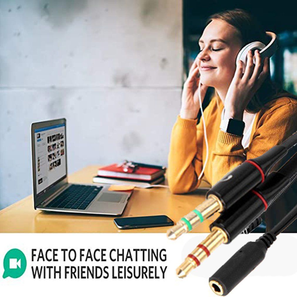 Earphone Microphone Splitter 3.5mm TPE Audio Splitter Adapte