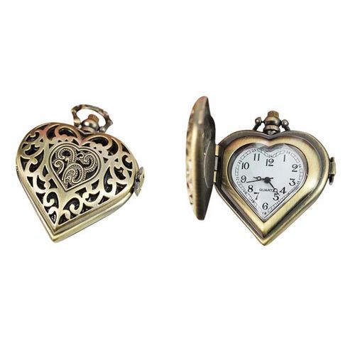 Bronze Hollow Carved Pocket Watch Necklace Pocket Watch