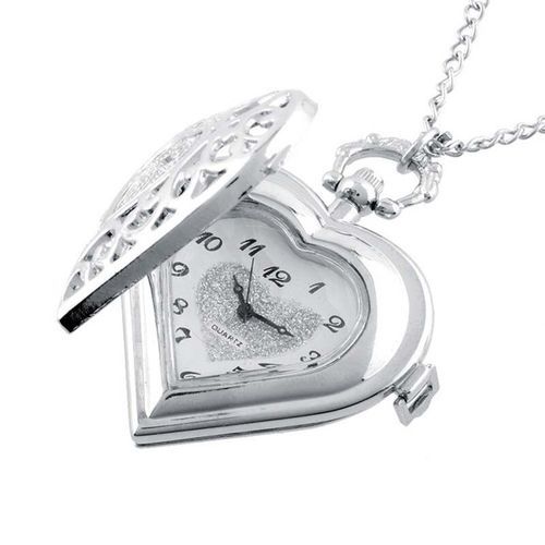 Bronze Hollow Carved Pocket Watch Necklace Pocket Watch