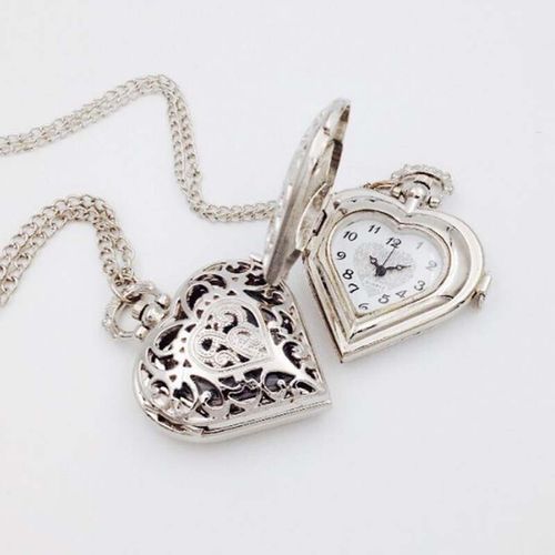 Bronze Hollow Carved Pocket Watch Necklace Pocket Watch