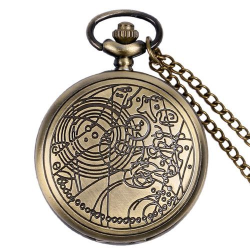 Bronze Hollow Carved Pocket Watch Necklace Pocket Watch