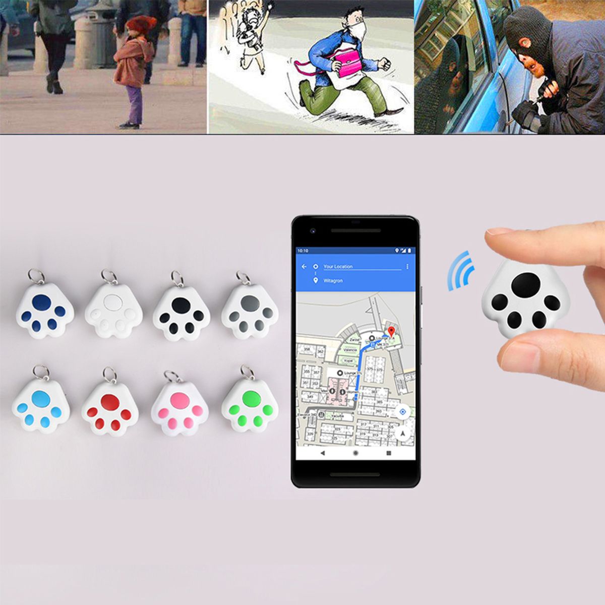 BT Smart Tracker For Pets Keys Bags Wallets Two-Way