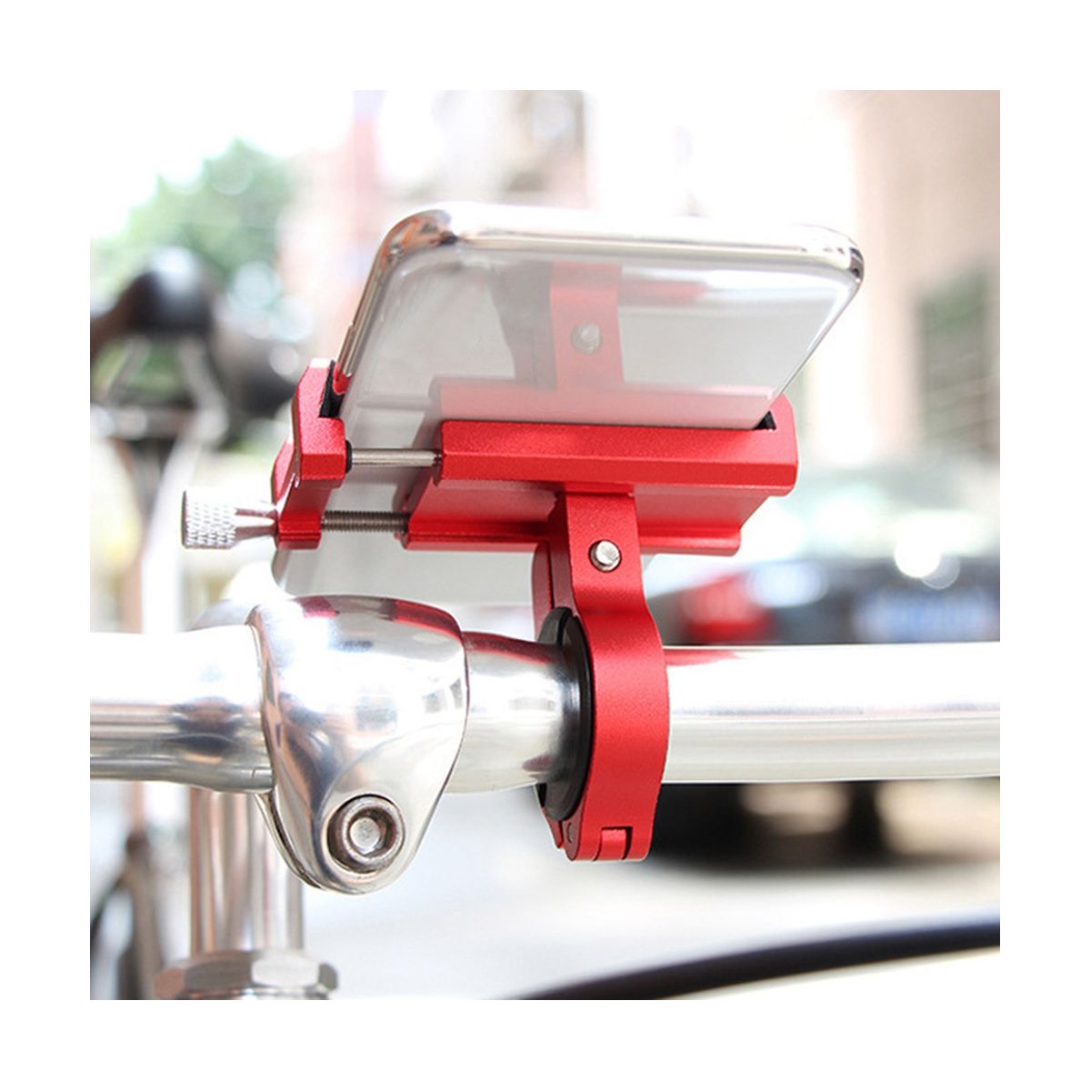 BENGGUO Anti- Universal Bicycle Bike Motorcycle Phone Holder 360°Rotating Mount Bracket Smart Mobile RacksTitanium