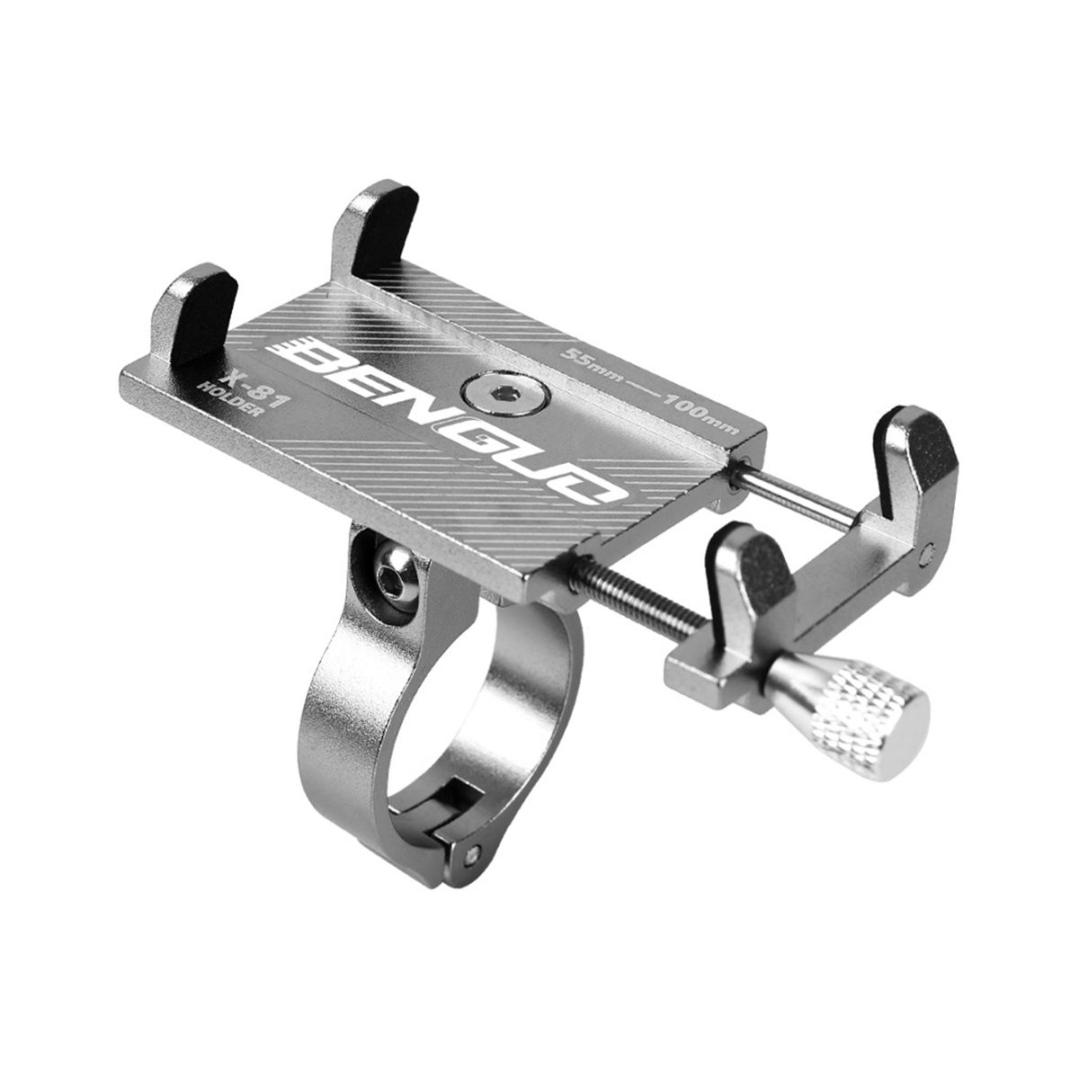 BENGGUO Anti- Universal Bicycle Bike Motorcycle Phone Holder 360°Rotating Mount Bracket Smart Mobile RacksTitanium