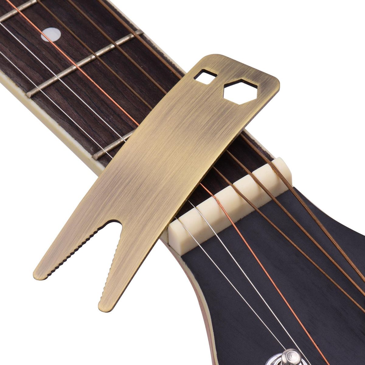 Multifunctional Guitar Spanner Wrench Guitar Maintenance Tool With 1 Square Hole 1 Hexagonal Hole
