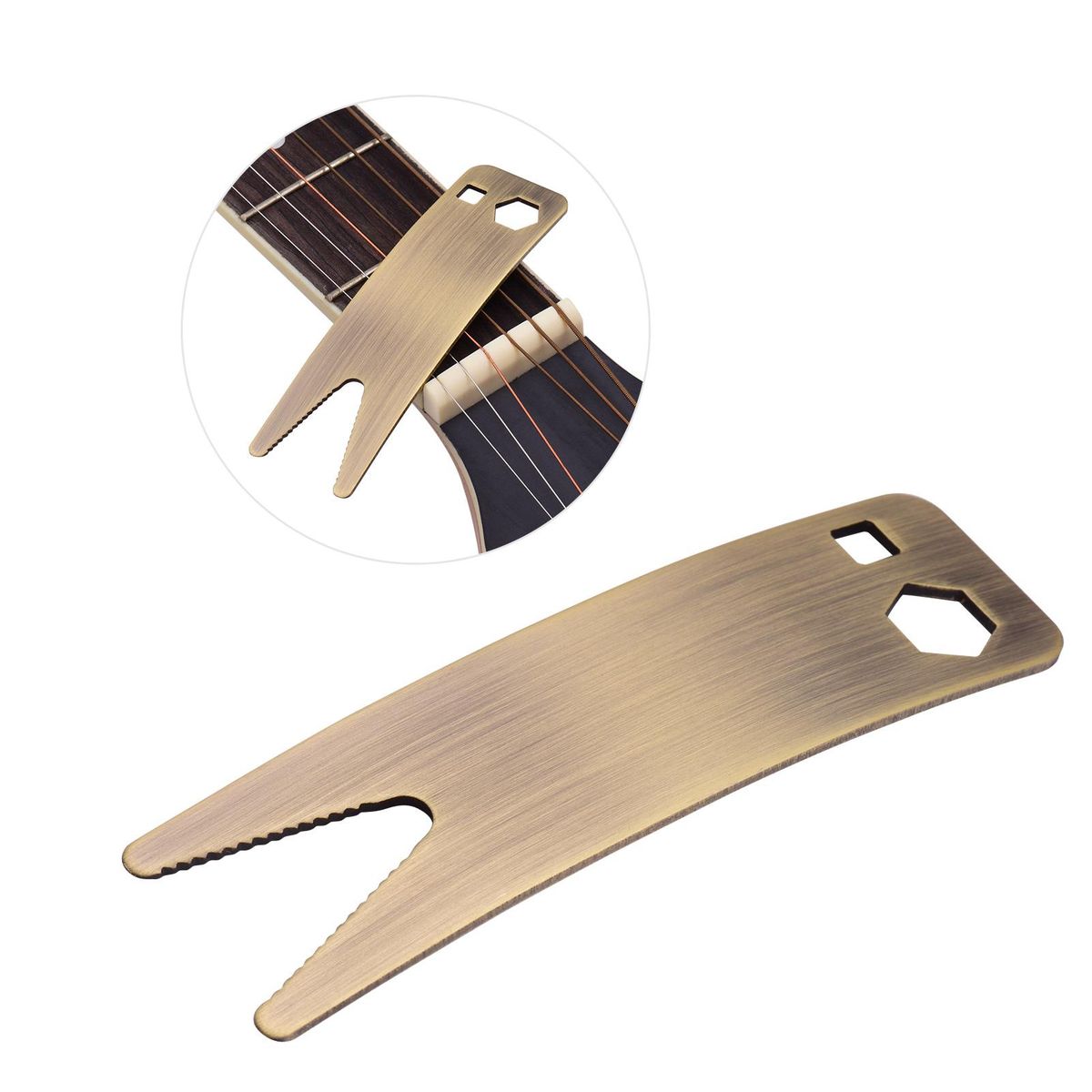 Multifunctional Guitar Spanner Wrench Guitar Maintenance Tool With 1 Square Hole 1 Hexagonal Hole