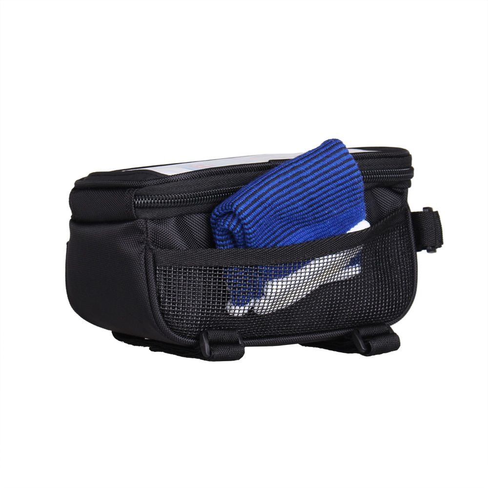 5.7"Waterproof Bicycle Front Touch Screen Bags Bicycle Frame Cellphone Bag Cycling MTB Road Bike Storage Bag Bycicle Accessories(#Blue)