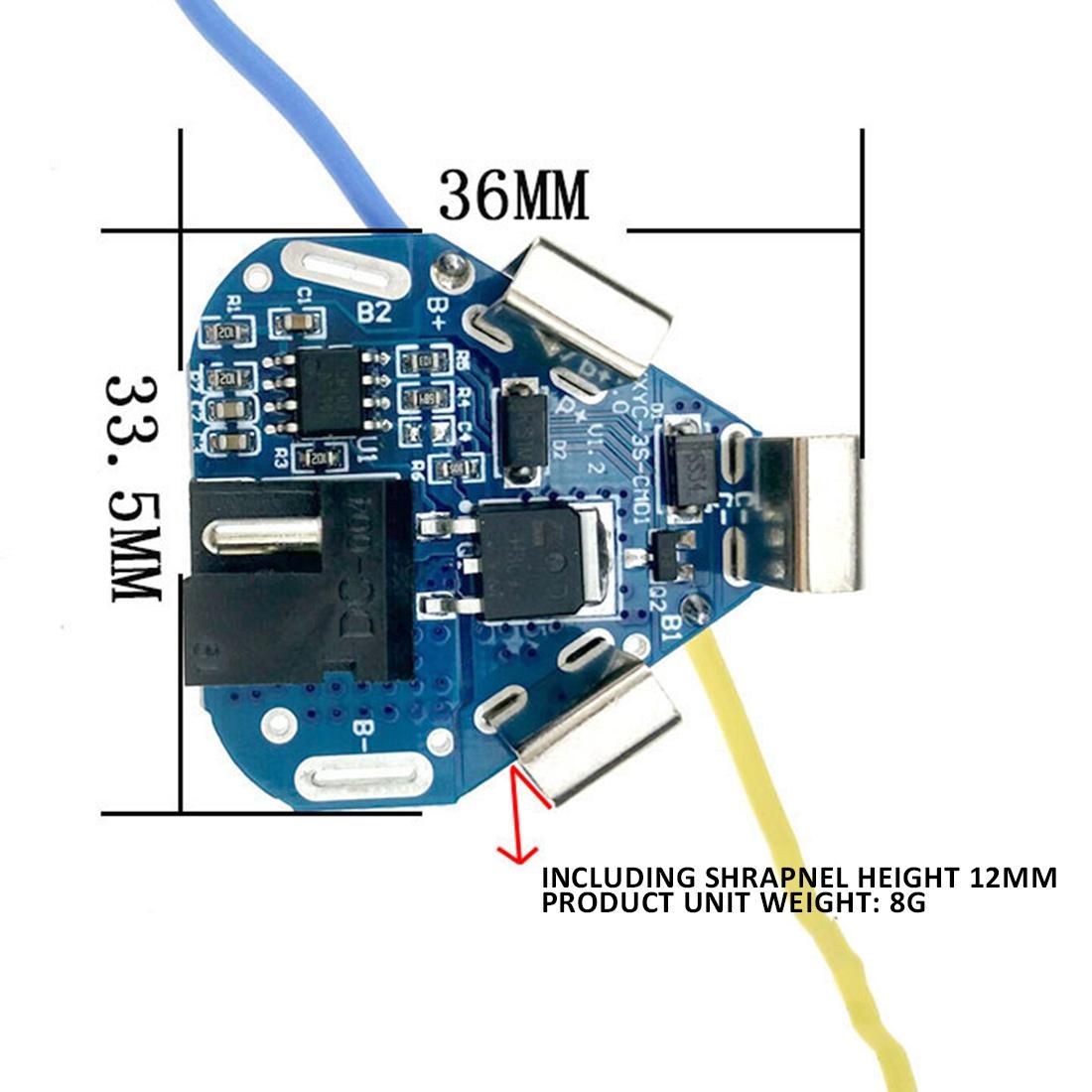1Pcs 3S 12.6V BMS Lithium Battery Protection Board