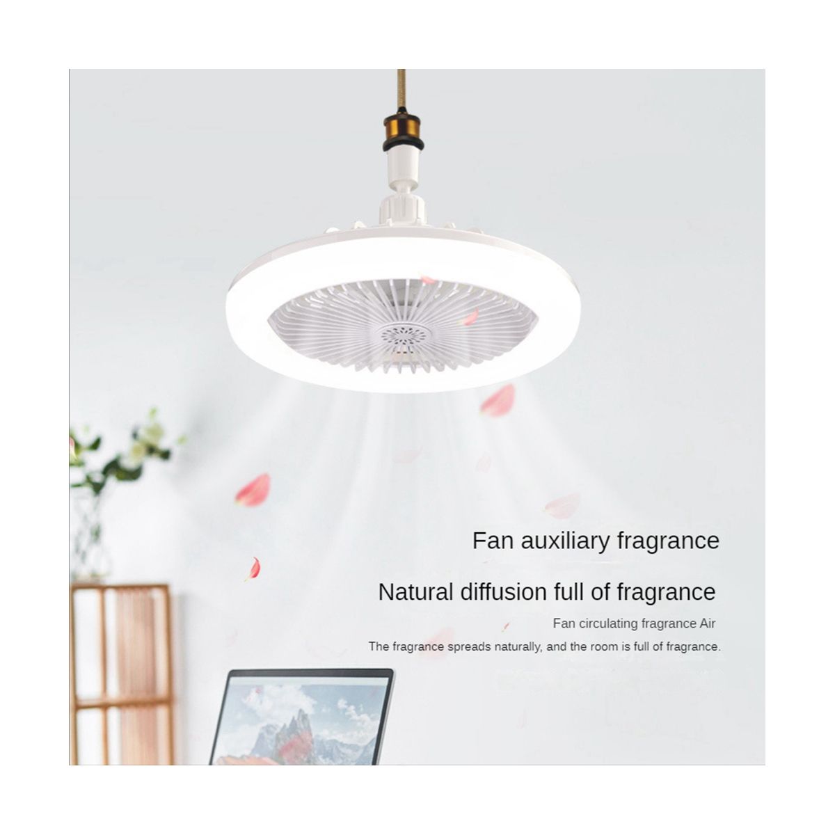 Ceiling Fan with Remote Control and Light 30W LED Lamp Fan