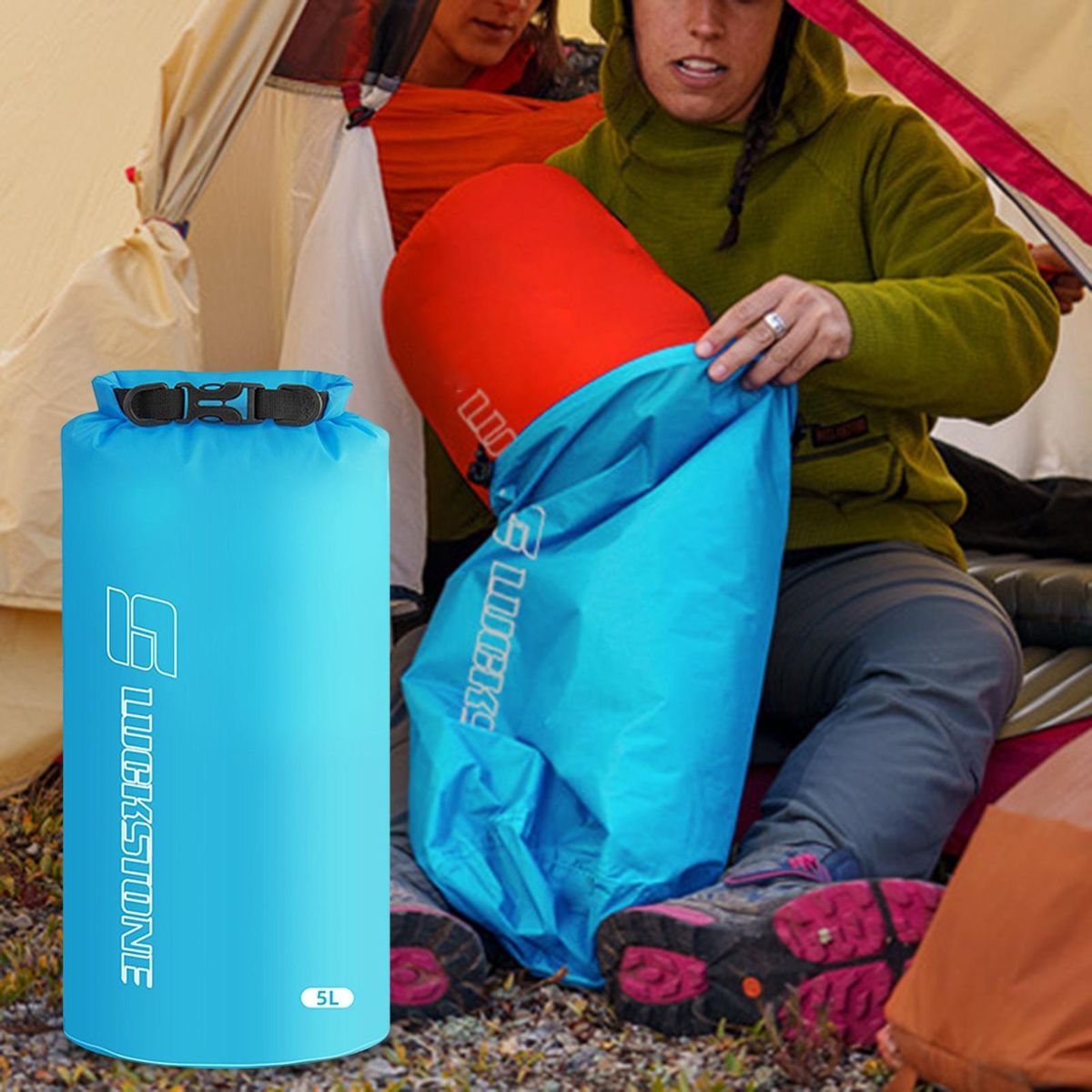 Boating Waterproof Bag Fitness Swimming Kayaking Phone Dry Sack Blue