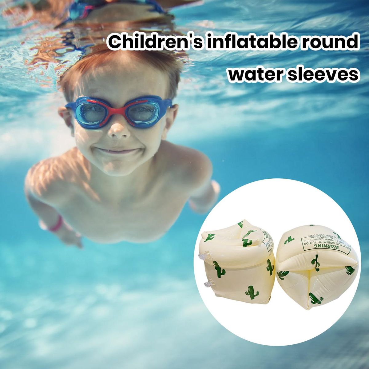 1 Pair Swimming Arm Rings Inflatable Arm Floaties Swimming Pool Arm Rings