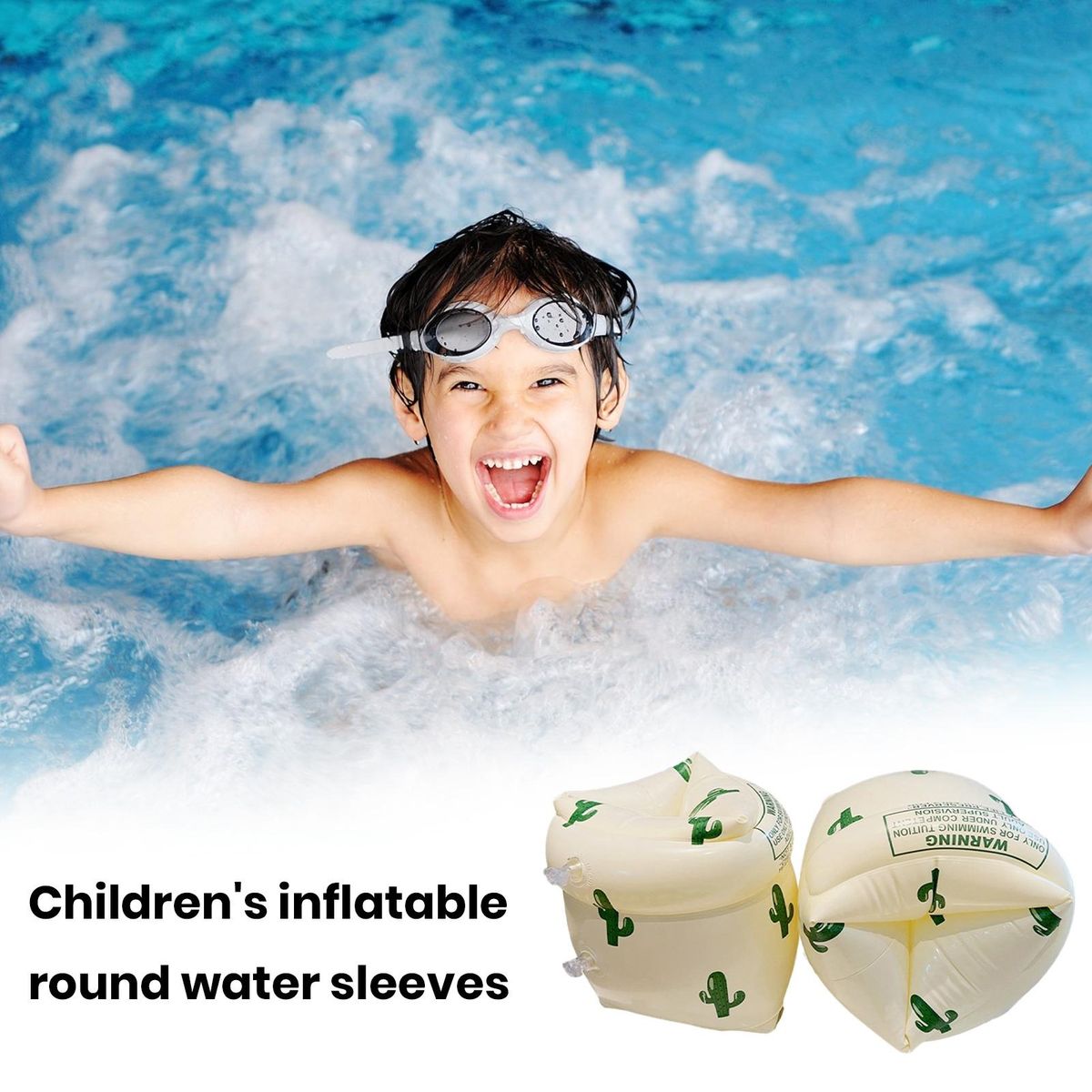 1 Pair Swimming Arm Rings Inflatable Arm Floaties Swimming Pool Arm Rings