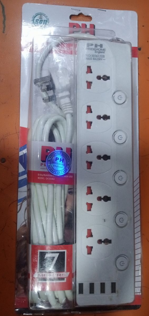 SC4408 4-AC Socket With 4-USB 2500W Power Strip