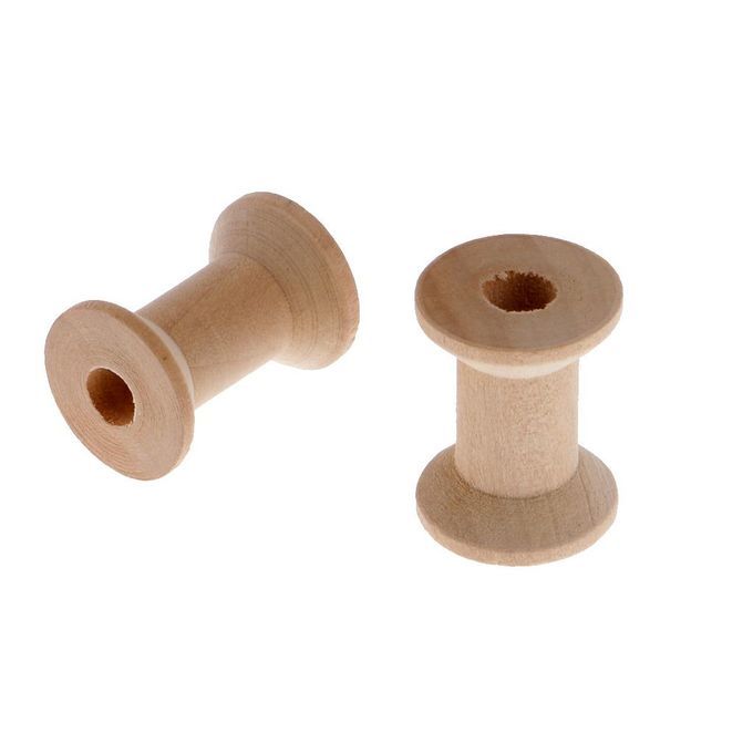 2X 10pcs Wooden Empty Thread Spools Classic Bobbin DIY Sewing Notions