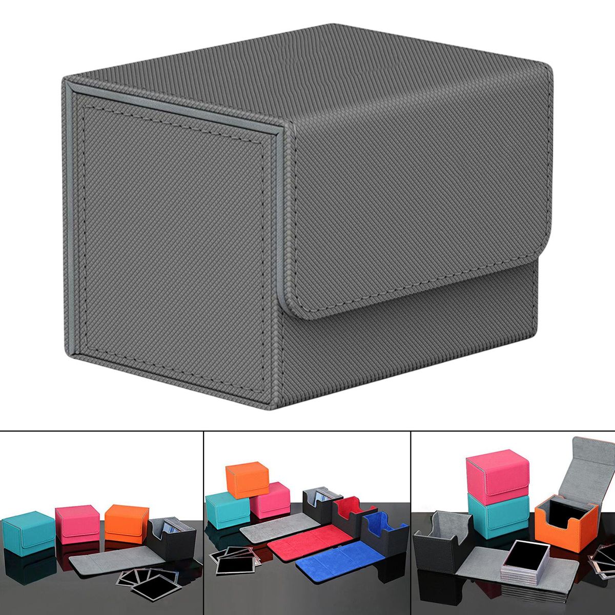Sturdy Trading Card Deck Box Storage Holder Album Red +