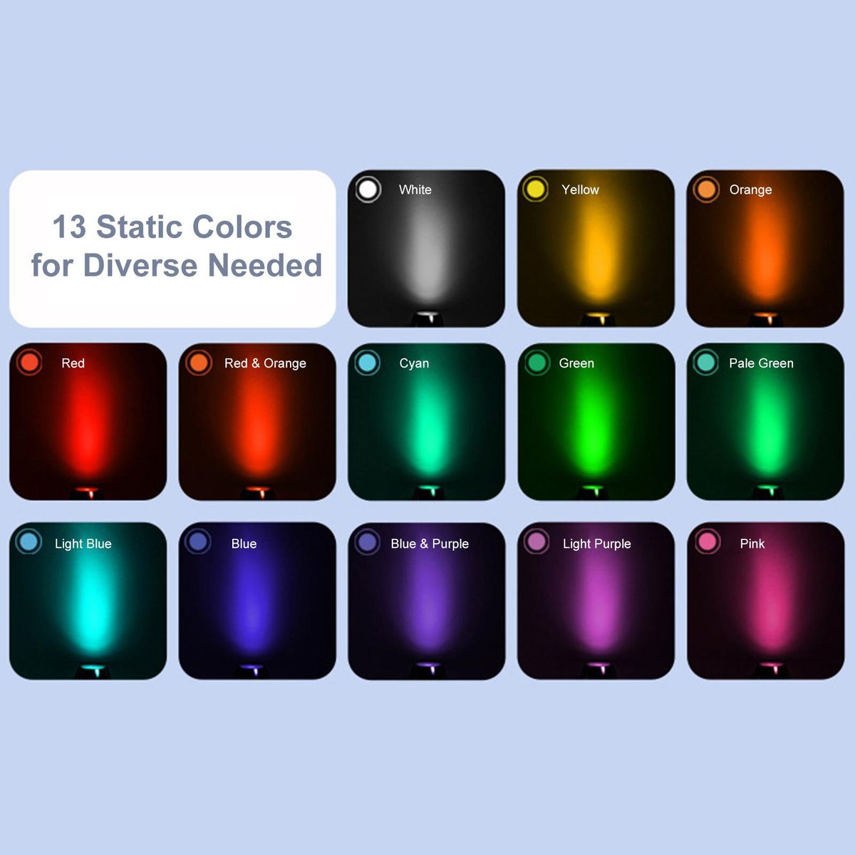 13 Colors Changing RGB LEDs Under Cabinet Lamp 2 PCS with 2 * Controller Brightness Adjustable Dimmable 30/60Mins Timing Supported 13 Colors Changing/ Smooth/ Fade 2 Lighting Modes 3* AA Operated Powered for Cloakroom Cupboar