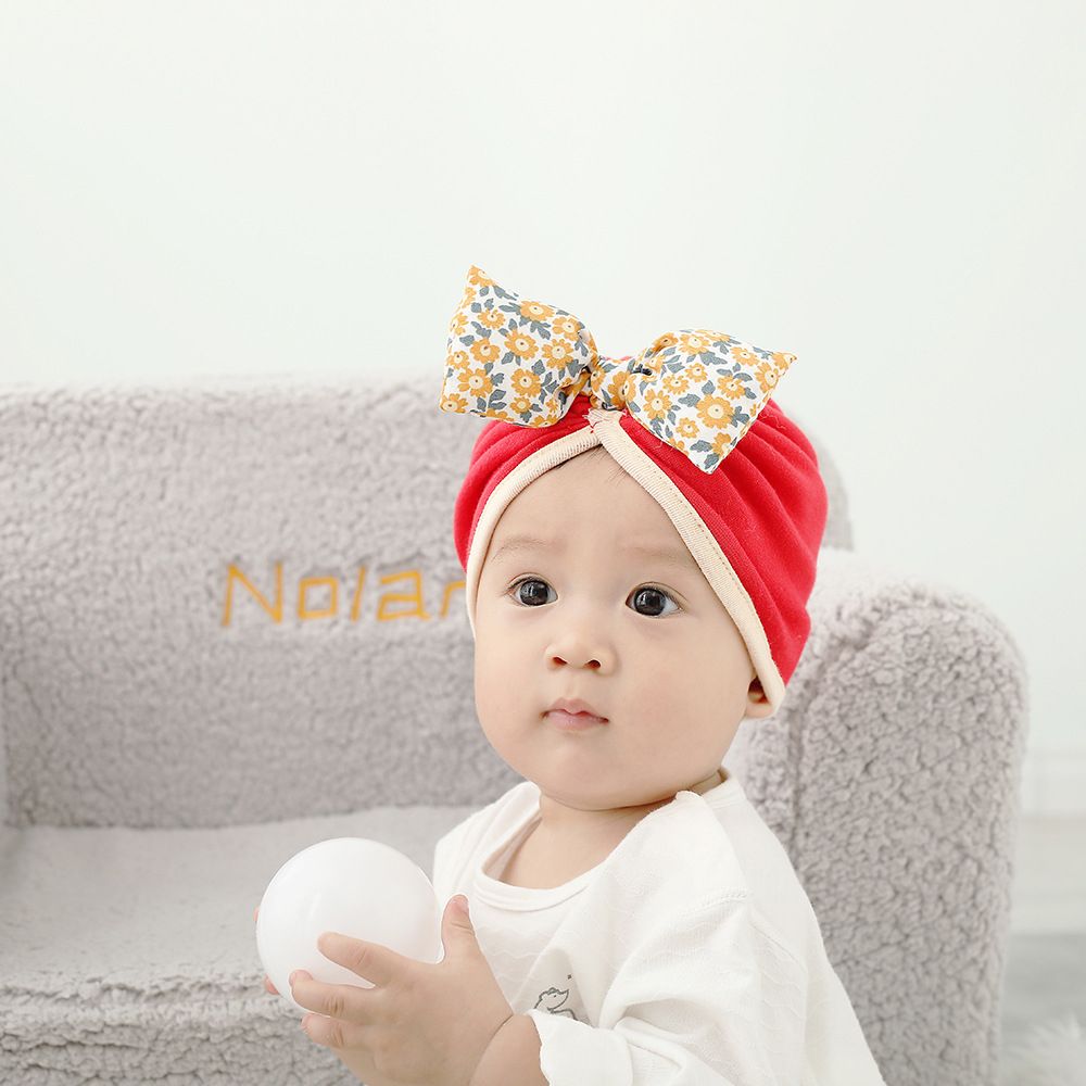 Newborn Baby Girl Hat Cotton Bow Infant 0-1 Year Stretchy