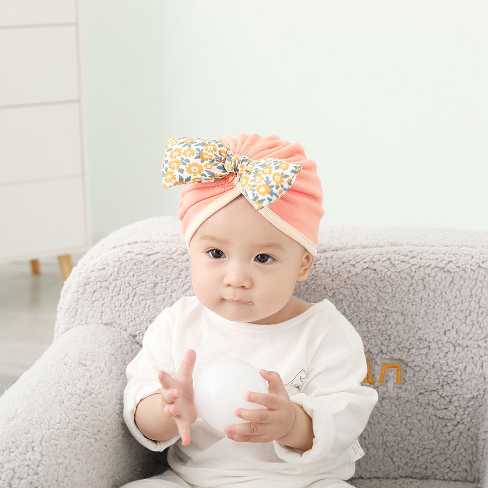 Newborn Baby Girl Hat Cotton Bow Infant 0-1 Year Stretchy
