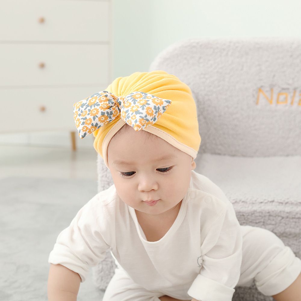 Newborn Baby Girl Hat Cotton Bow Infant 0-1 Year Stretchy