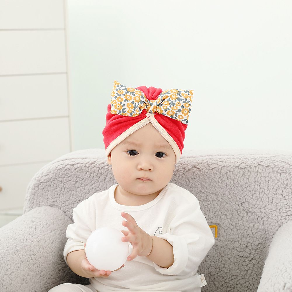 Newborn Baby Girl Hat Cotton Bow Infant 0-1 Year Stretchy
